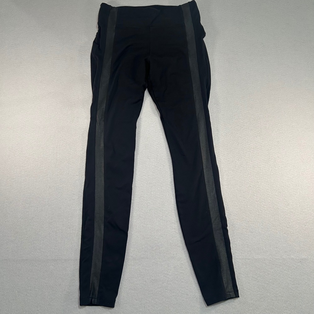 Athleta Leggings Women ST Black Side Stripe Zip Pockets Tall Flatiron Tux